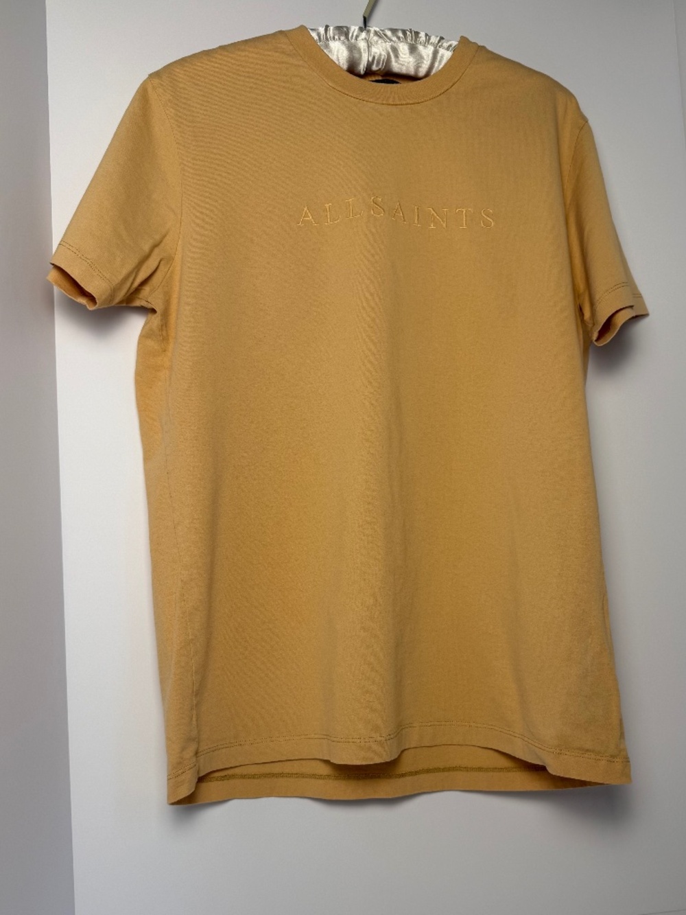 All Saints Embroidered Golden Yellow T-shirt